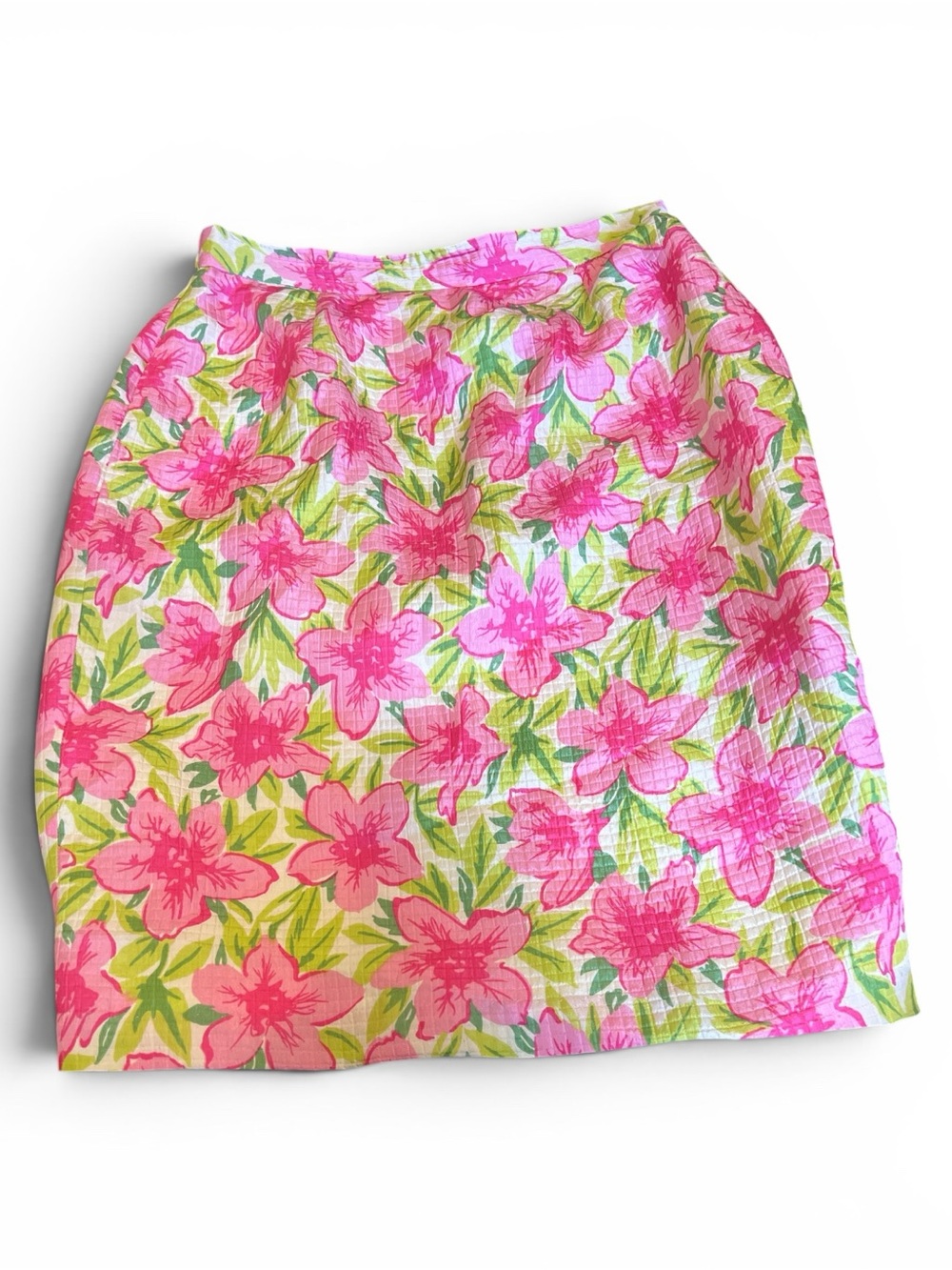 Z Talbots Pink Silk Floral Print Women's Skirt 8P